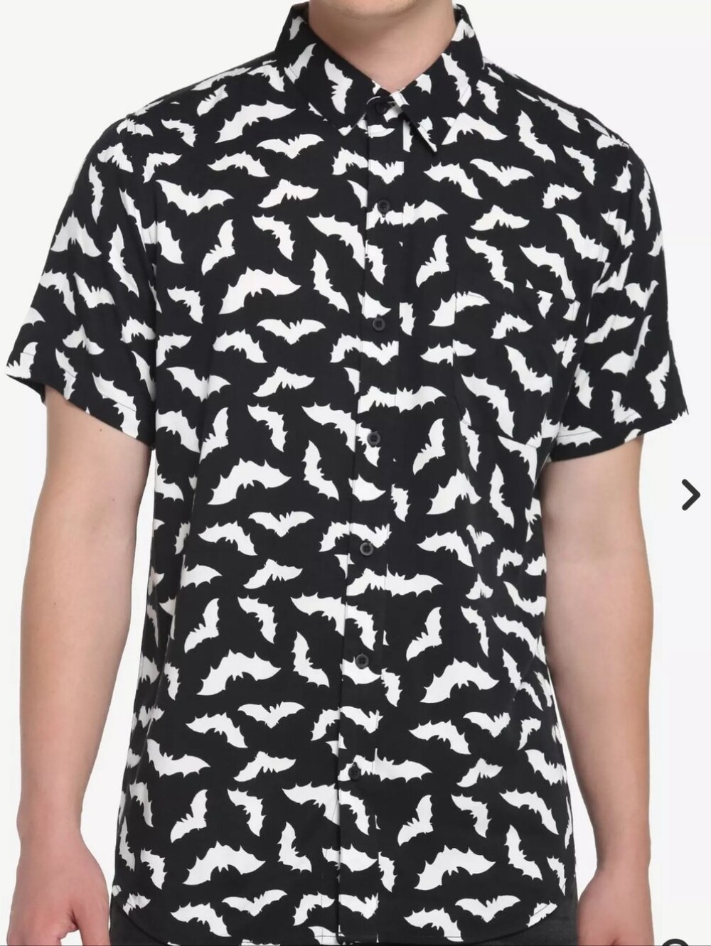 Bat Button Up Short Sleeve Shirt